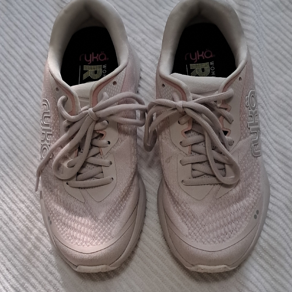 Ryka Women's White And Pink Running Shoes